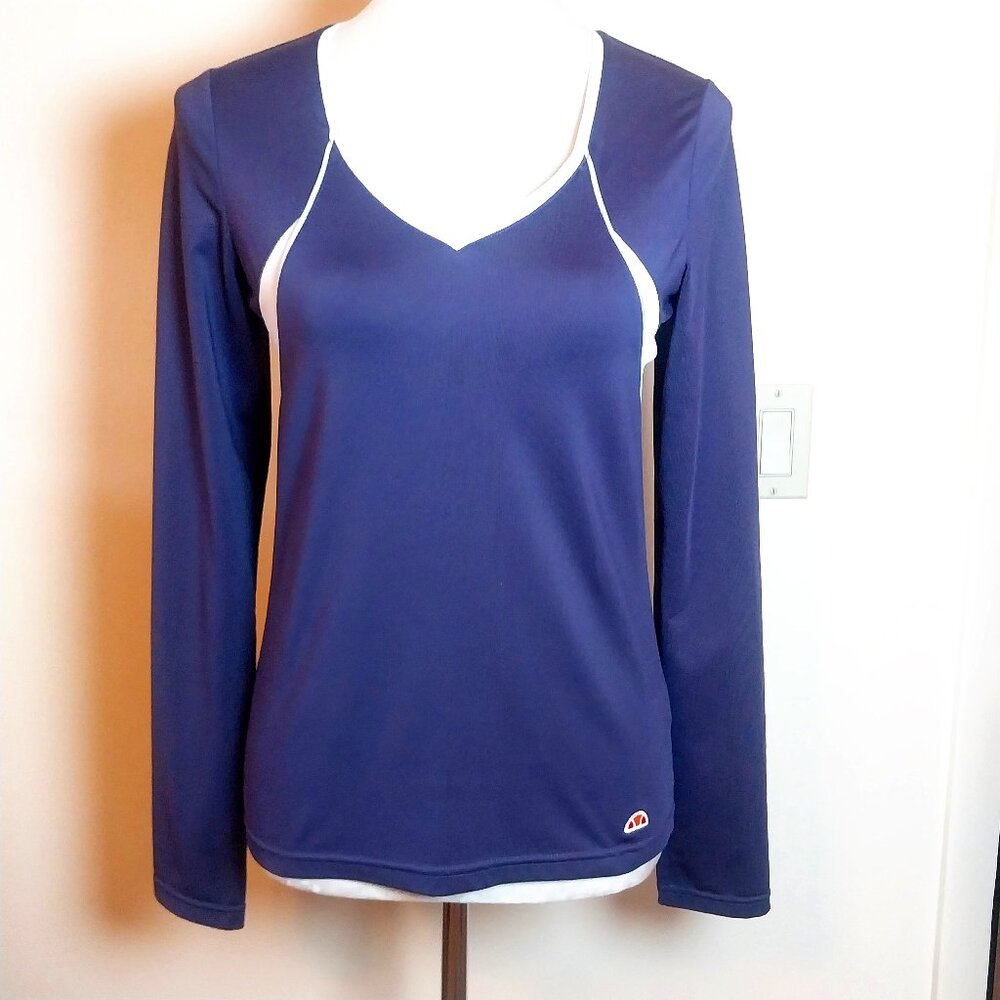 ELLESSE SIZE S LONG SLEEVE PURPLE ATHLETIC SHIRT